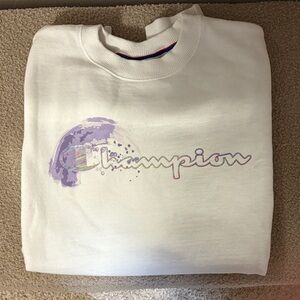 Champion White and Purple Sweatshirt